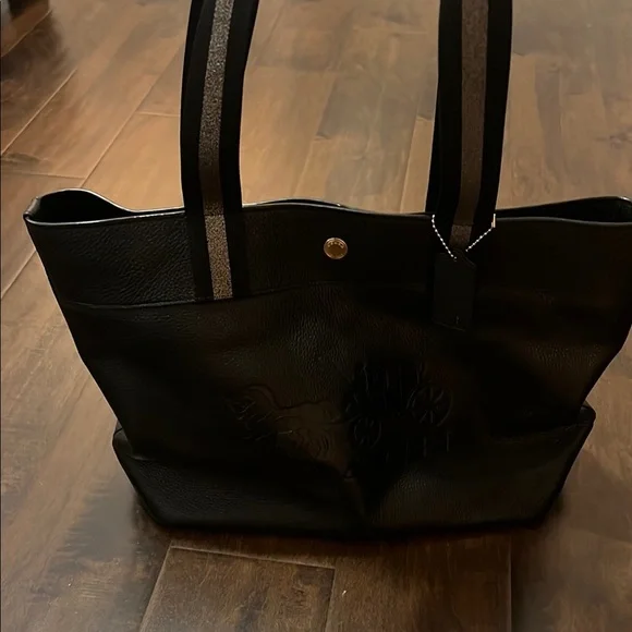 Coach Black Leather Tote with Sturdy Handles - Picture 7 of 8